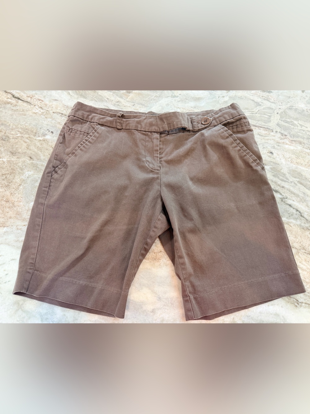 TALIE Brown Stretch Bermuda Shorts Women’s Size 10 Casual Career Mid Rise
